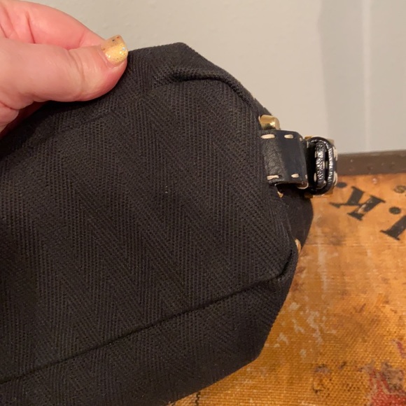 Fendi Twill Canvas & Leather Trim Studded Selleria Handbag - Picture 8 of 9